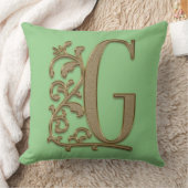 Coussin Monogram G Vert de printemps Mariage de famille, A (Couverture)