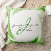 Coussin Monogram Green Swirl Art Abstrait #2 (Couverture)