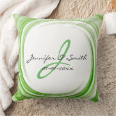 Coussin Monogram Green Swirl Art Abstrait #3 (Couverture)