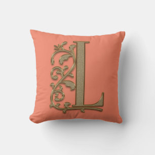 Coussin Monogram L Saumon de mer Mariage de famille, Anniv