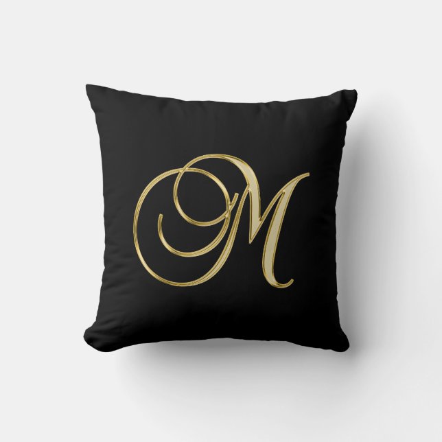 Coussin Monogram M, élégant script, (Recto)