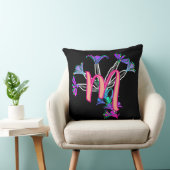Coussin Monogram M initiale florale (Chaise)