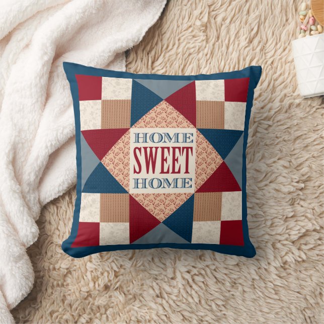 Coussin Monogram Ohio Star Quilt Motif - Home Sweet Home (Couverture)