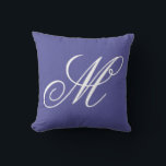 Coussin Monogram Purple Chevron Personnalisé<br><div class="desc">Monogram Purple Chevron Personnalisé Coussin d'oreiller à lancer propose un simple arrière - plan violet avec un motif à chevron souple personnalisé avec votre monogramme personnalisé en script élégant. Conçu par ©Evco Studio www.zazzle.com/store/evcostudio</div>