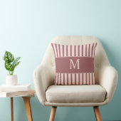 Coussin Monogram Retro Hearts Pink Burgundy (Chaise)