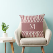 Coussin Monogram Retro Hearts Pink Burgundy (Chaise)