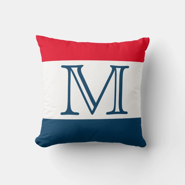 Coussin MONOGRAM Rouge Bleu Bleu Bleu Bleu Bleu Couleur So (Recto)