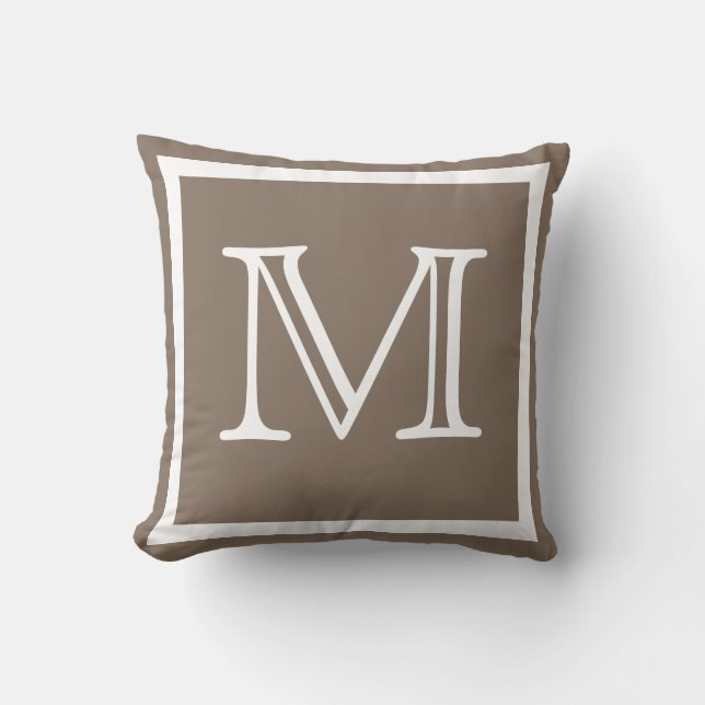 Coussin MONOGRAM Solide beige foncé Tan taupe clair coussi (Recto)