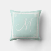 Coussin MONOGRAM solide pâle bébé bleu personnalisé (Verso)