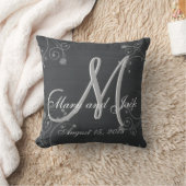 Coussin Monogramme 3d Rustique Chalkboard (Couverture)