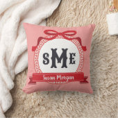 Coussin Monogramme à boucle à clé grecque inversée Rouge C (Couverture)