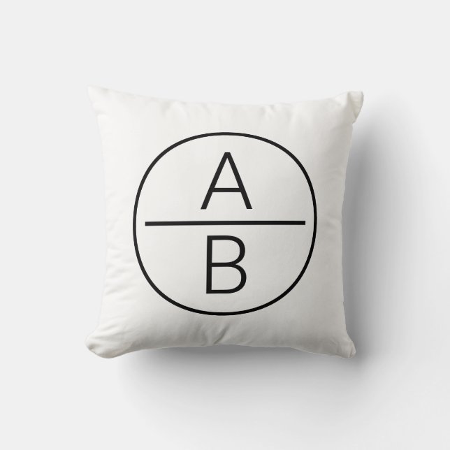 Coussin Monogramme à deux initiales moderne (Recto)