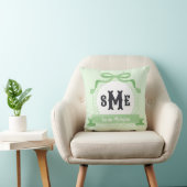 Coussin Monogramme à l'arc à clé grecque inversée vert men (Chaise)