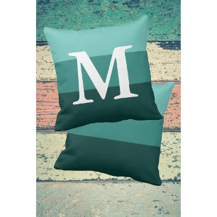 Coussin Monogramme à lettre majuscule avec dégradé de sarc