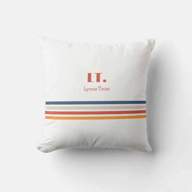 Coussin Monogramme à rayures horizontales (Recto)