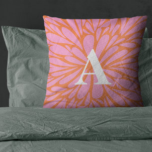 Coussin monogramme Abstrait pastel éclat floral