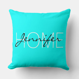 Coussin monogramme Aqua color home