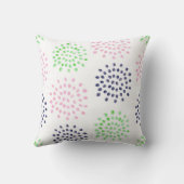 Coussin Monogramme aquarelle rose navy vert motif fleur (Verso)