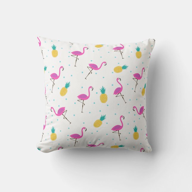 Coussin Monogramme au néon des Flamants roses | (Recto)