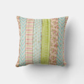 Coussin Monogramme avec nom et roses en style shabby sur b (Verso)