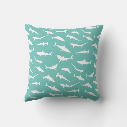 Coussin Monogramme blanc bleu bleu du requin (Verso)