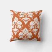 Coussin monogramme blanc et Citrouille Damask (Verso)