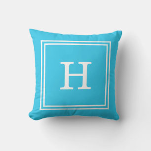Coussin Monogramme bleu