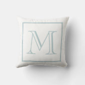 Coussin Monogramme bleu bébé blanc (Verso)