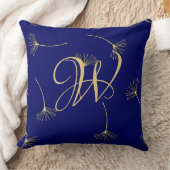 Coussin Monogramme bleu foncé et or raffiné (Couverture)