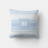 Coussin Monogramme Bleu rayures (Recto)