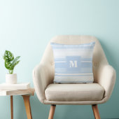 Coussin Monogramme Bleu rayures (Chaise)