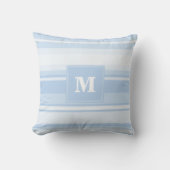 Coussin Monogramme Bleu rayures (Recto)