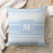 Coussin Monogramme Bleu rayures (Couverture)