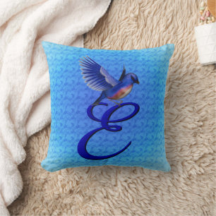 Coussin Monogramme Bluebird Initiale E