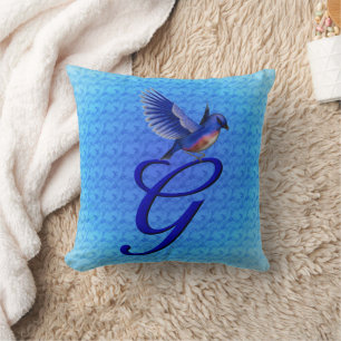 Coussin Monogramme Bluebird Initiale G
