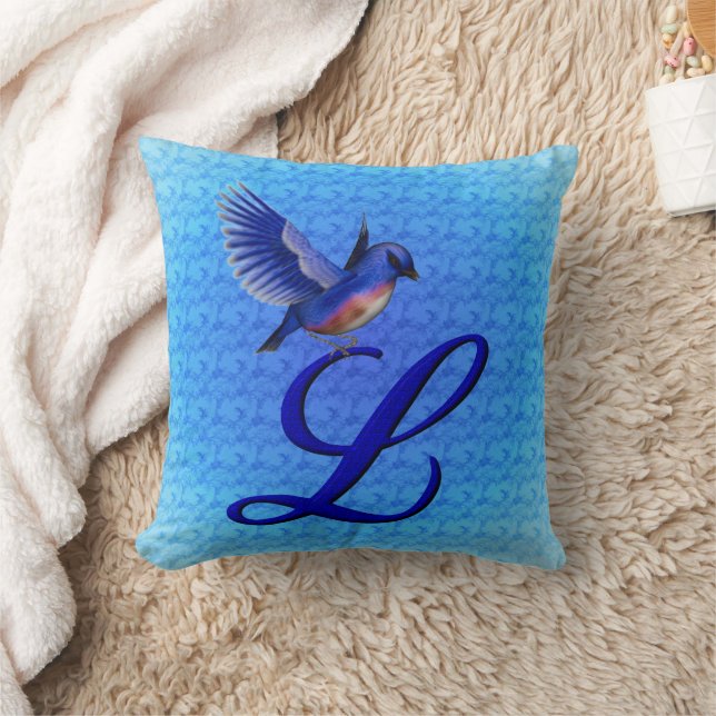Coussin Monogramme Bluebird Initiale L (Couverture)