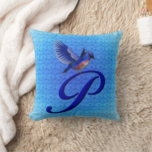 Coussin Monogramme Bluebird Initiale P