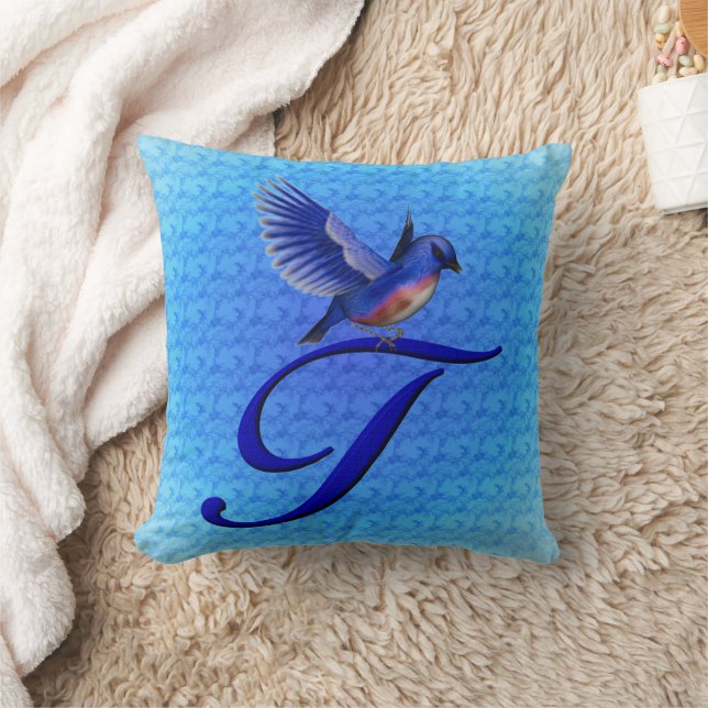 Coussin Monogramme Bluebird Initiale T (Couverture)