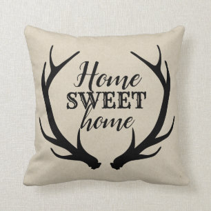 Coussin Monogramme bois de cerf rustique Monogramme campag