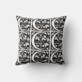 Coussin Monogramme C Modèle floral noir et blanc initial (Verso)
