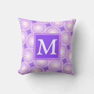 Coussin Monogramme cercles violets motif