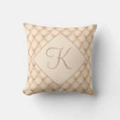 Coussin Monogramme Champagne de script initial (Recto)