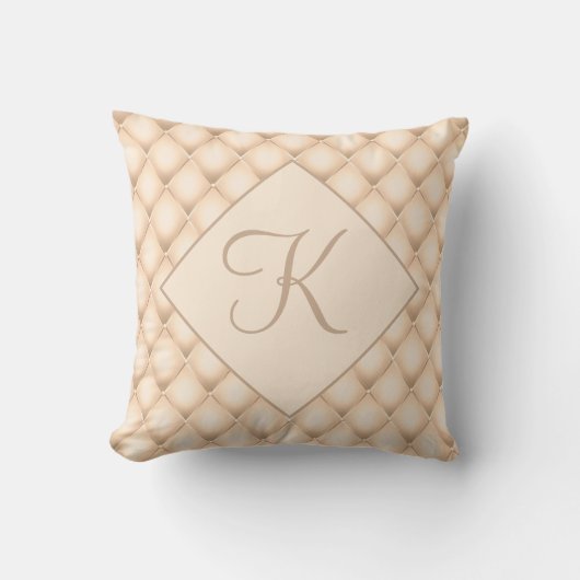Coussin Monogramme Champagne de script initial (Recto)
