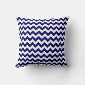 Coussin Monogramme Chevron ZigZag Navy Blanc Goldenrod (Verso)