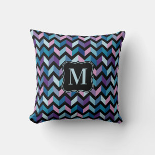 Coussin Monogramme Chevrons cassés