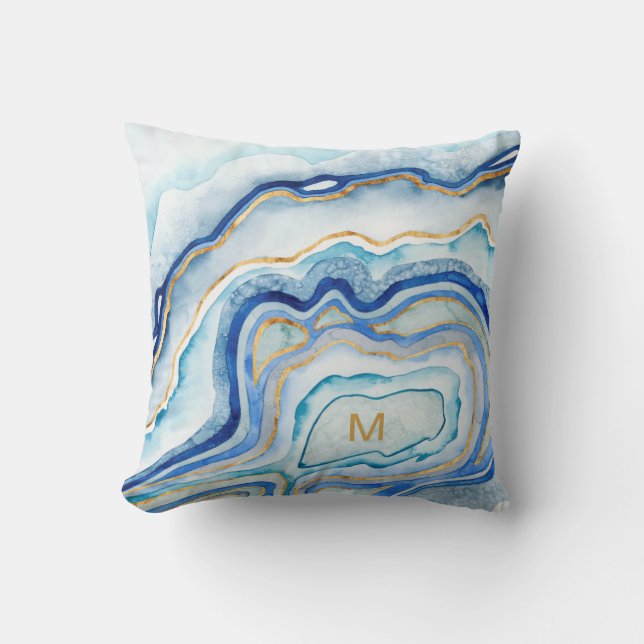Coussin Monogramme | Cobalt Agate II (Recto)