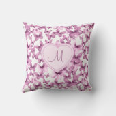 Coussin Monogramme Cœur Papillon Rose (Verso)