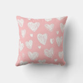 Coussin Monogramme coeurs roses modernes  (Verso)