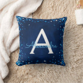 Coussin Monogramme Confetti en diamant bleu et argenté (Couverture)