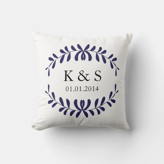 Coussin Monogramme Couples| Navy Blue (Recto)